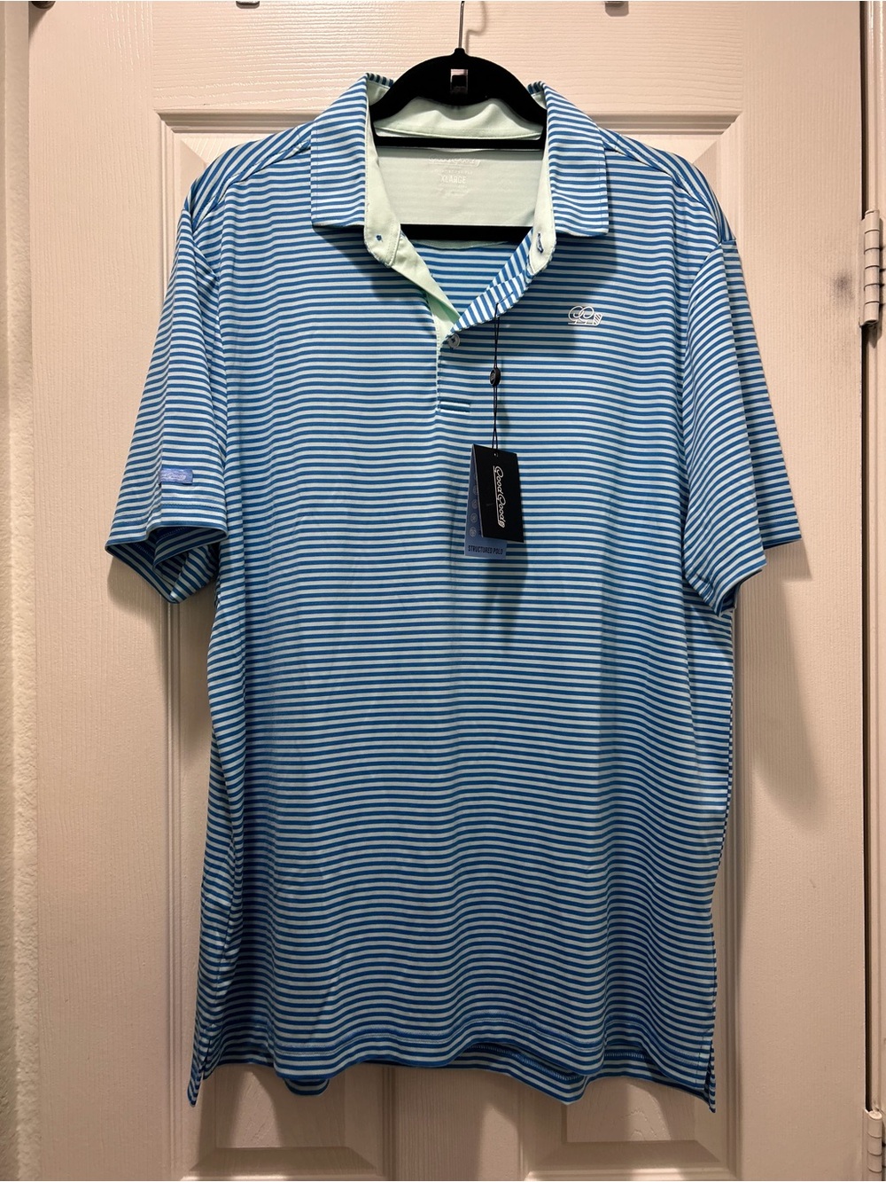 ⛳️🏌🏽NWT Good Good Golf Striped Golf Performance Polo🏌🏼⛳️